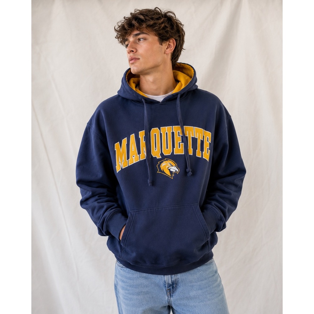 OVB Marquette Hoodie Golden Eagles‎ Streetwear Mens L Navy Blue Good Collegiate